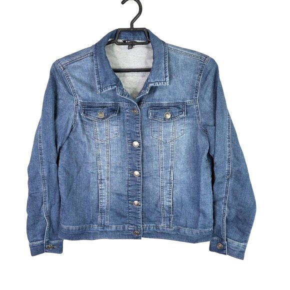 Womens Buffalo David Bitton Blue Denim Jean Jacket Button Down Long Sleeve M - Picture 1 of 8